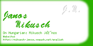 janos mikusch business card